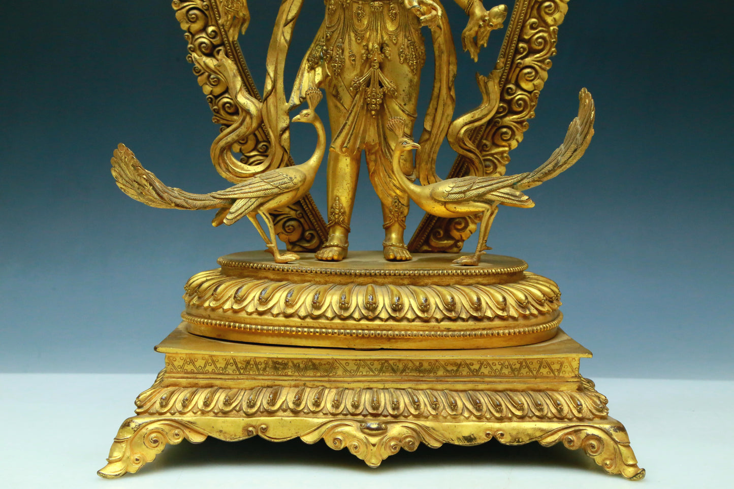 A Wonderful Gilt-Bronze Figure Of Mahamayuri