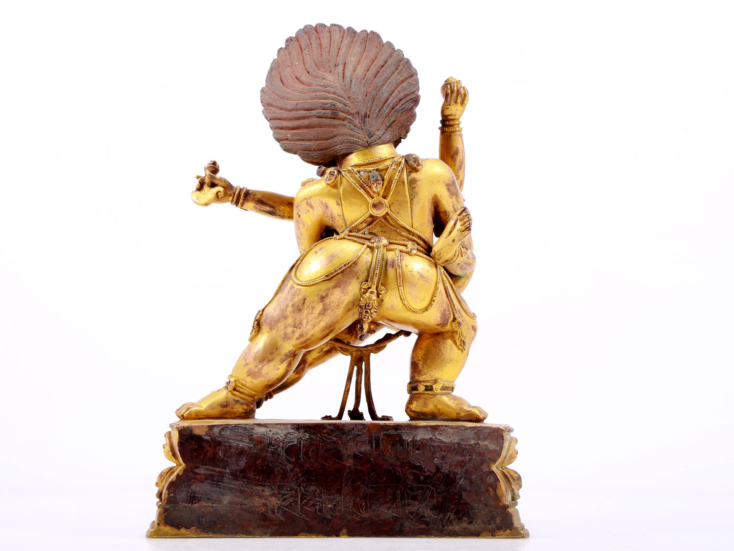 A solemn gilt bronze statue of Yamantaka Vajra