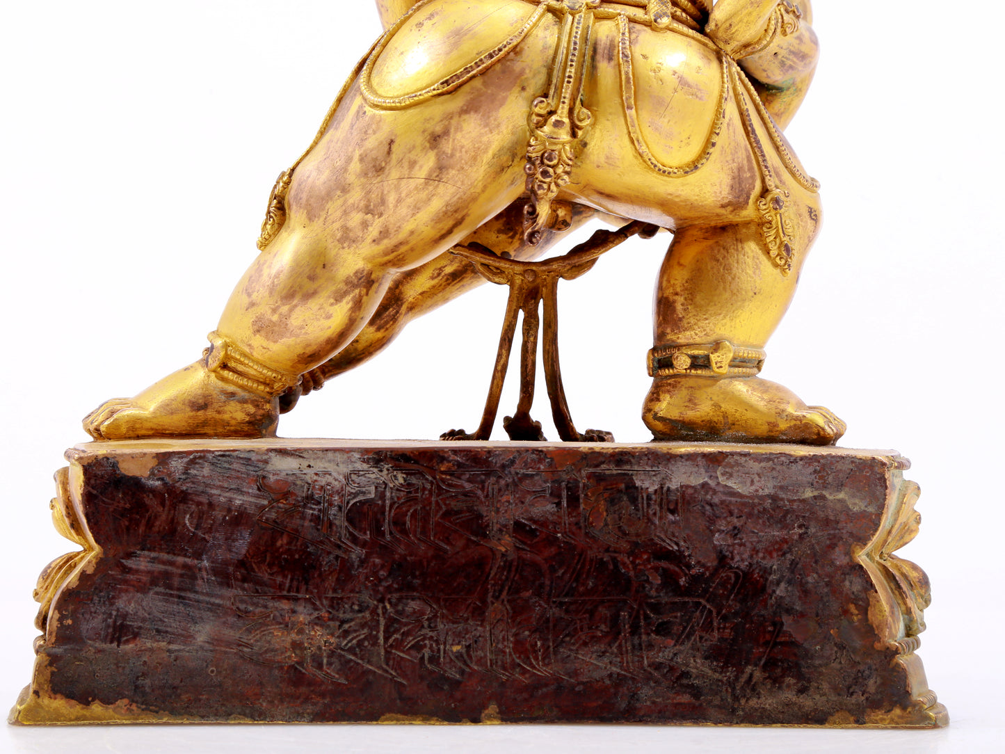 A solemn gilt bronze statue of Yamantaka Vajra