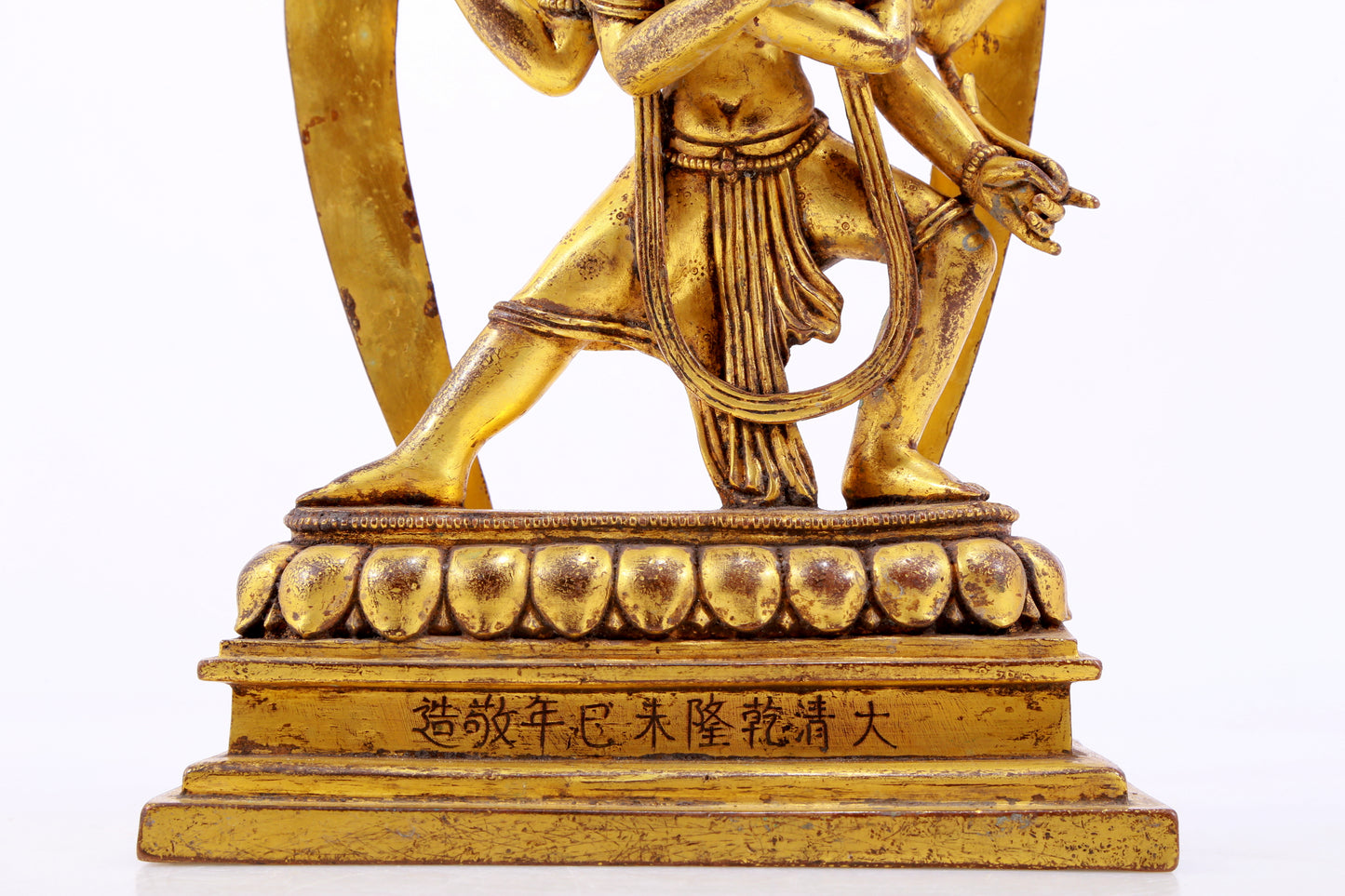 A solemn gilt bronze statue of Vajrasattva