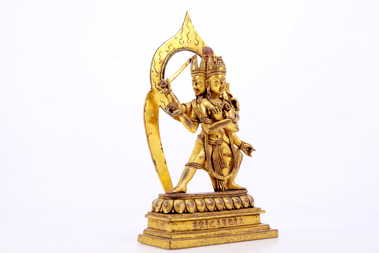 A solemn gilt bronze statue of Vajrasattva
