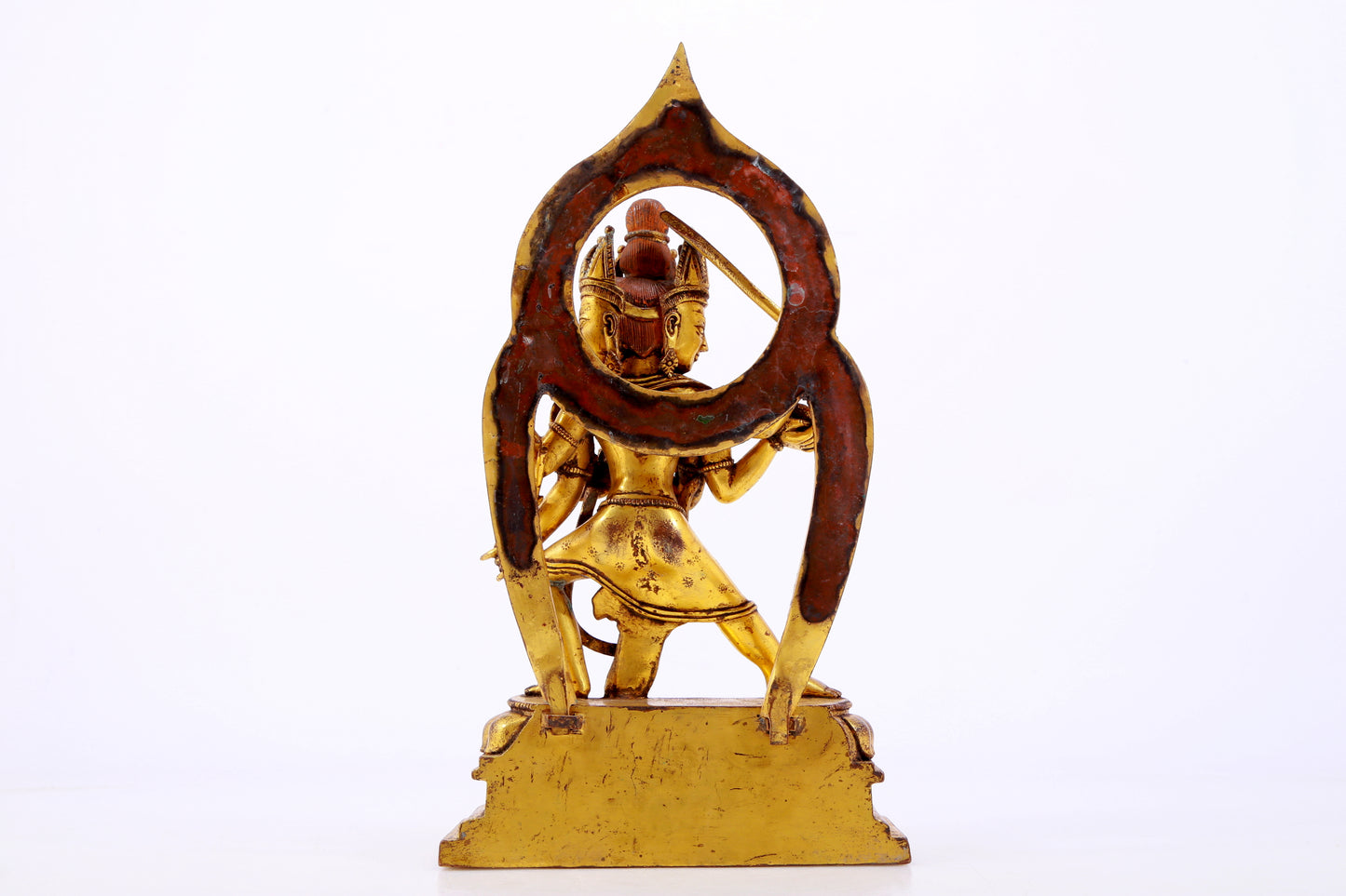 A solemn gilt bronze statue of Vajrasattva