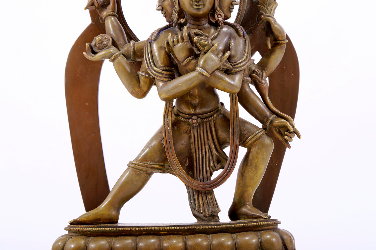 A solemn alloy copper Vajrasattva statue