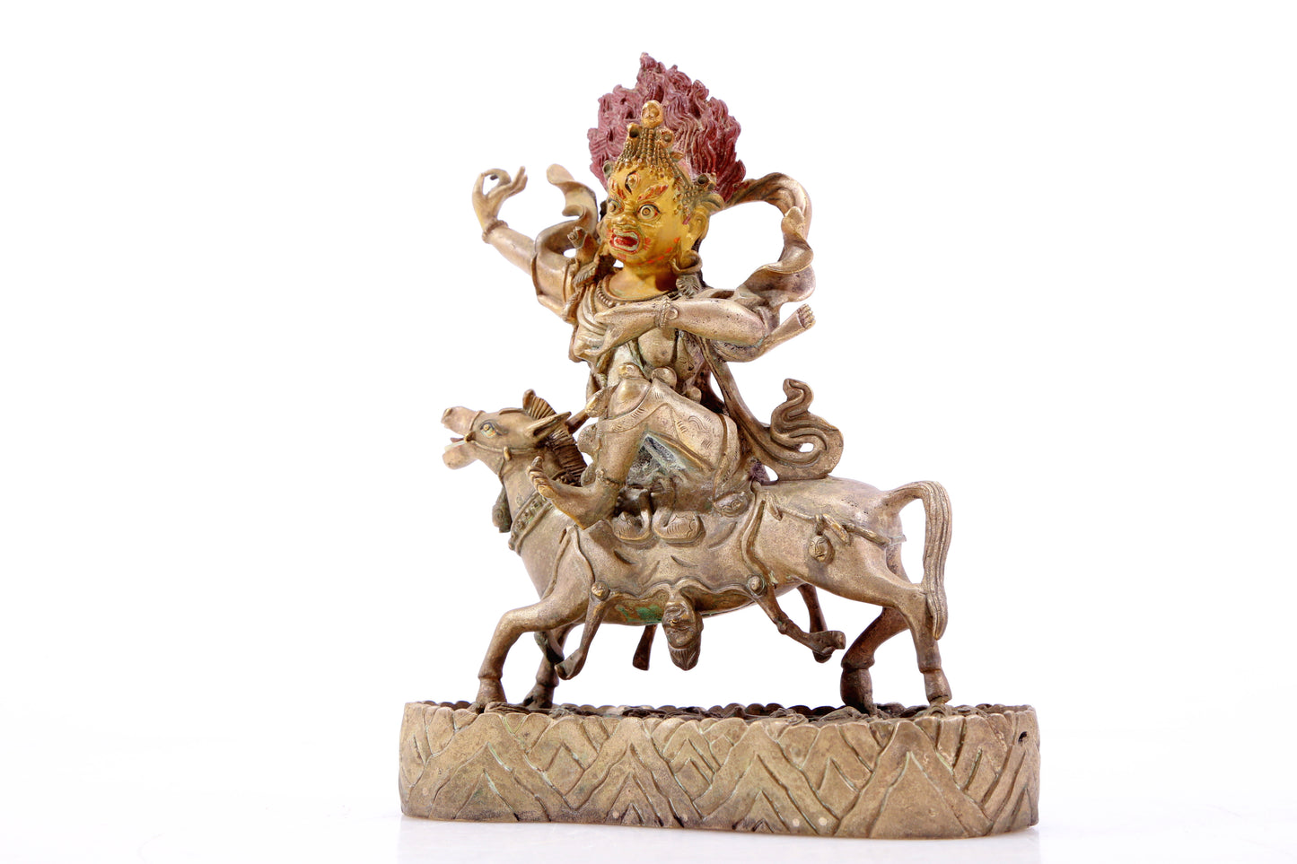A majestic gilt bronze Vajra statue