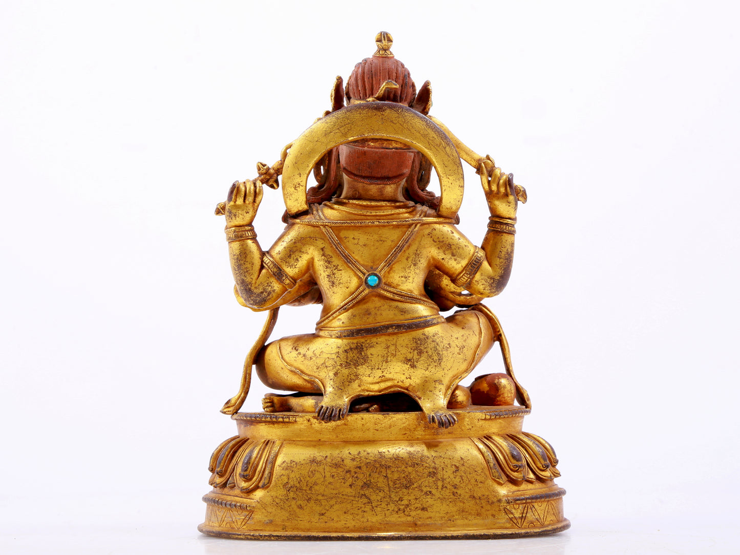 A solemn gilt bronze Vajra statue inlaid with hundreds of treasures