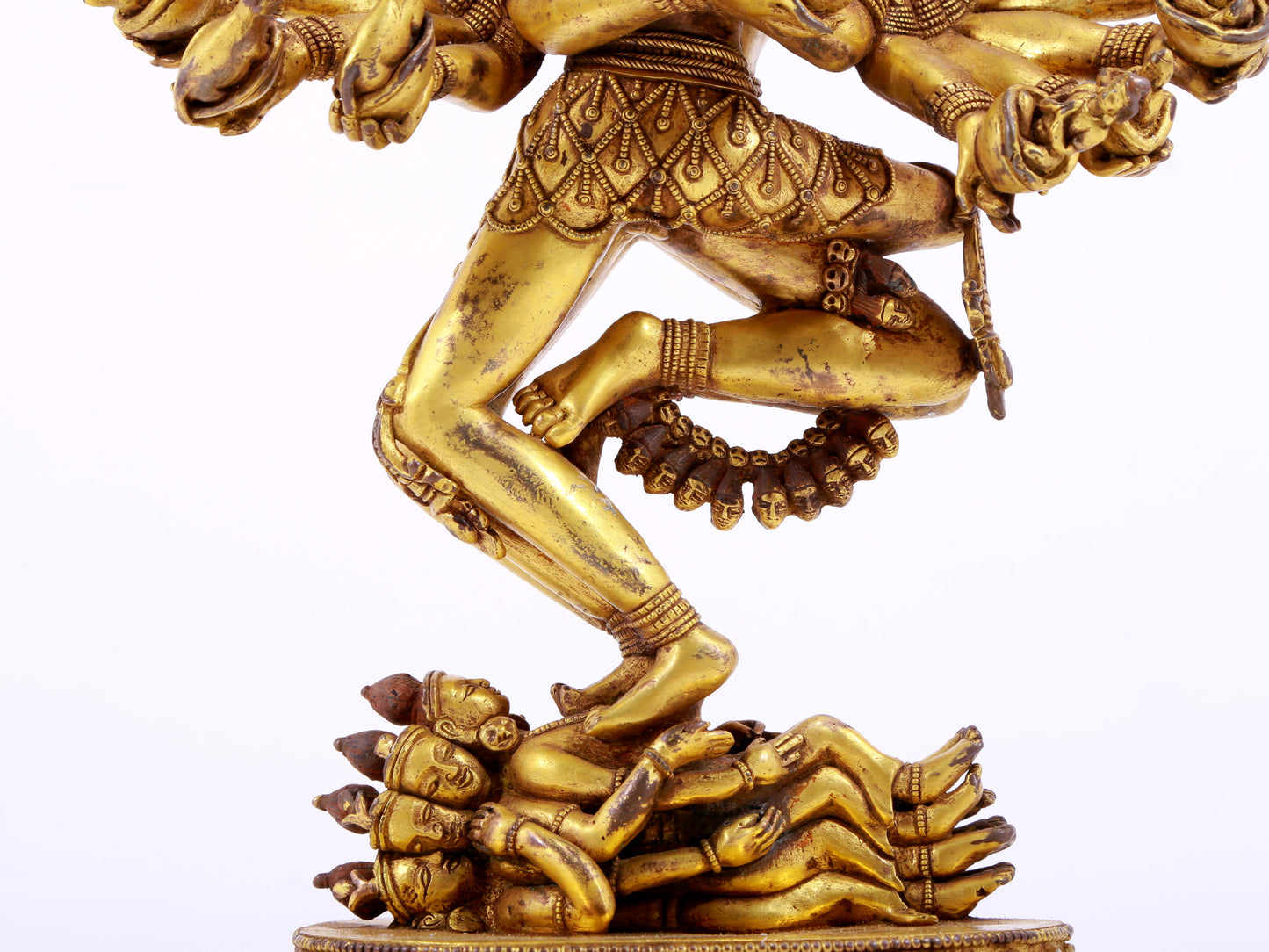 A solemn gilt bronze Vajra statue