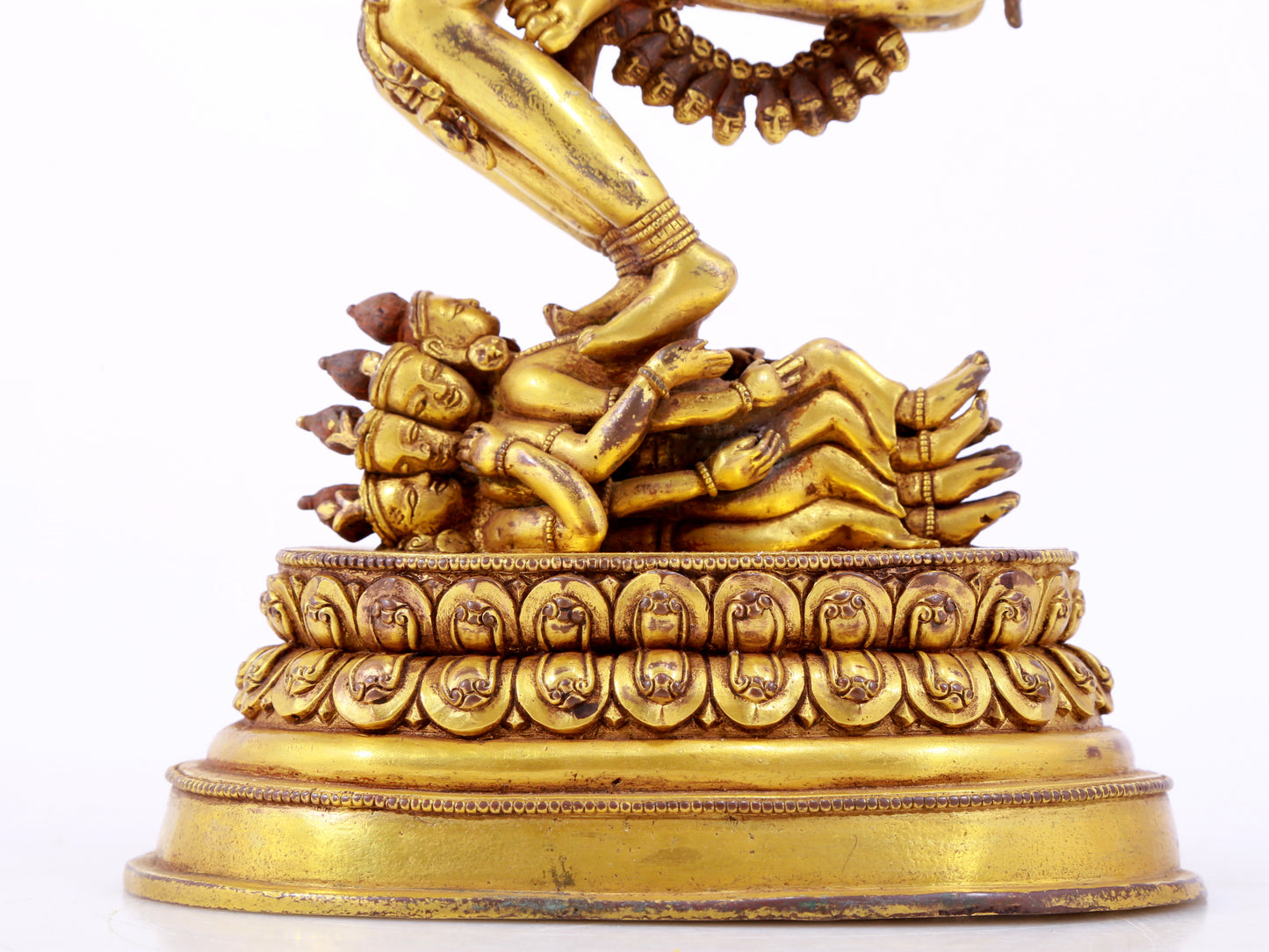 A solemn gilt bronze Vajra statue