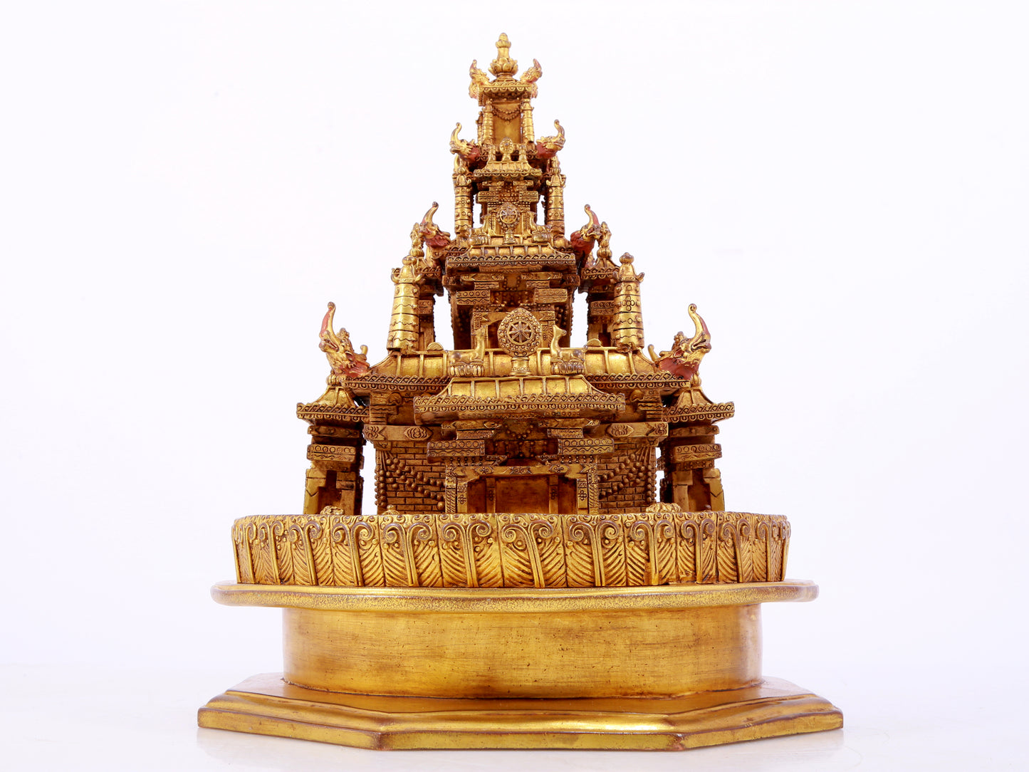 A stunning gilt bronze altar