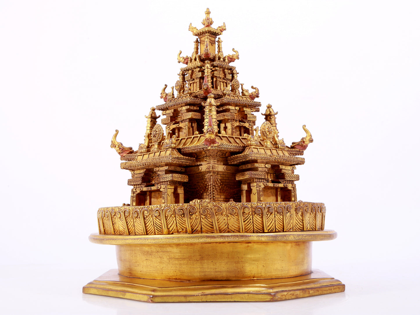 A stunning gilt bronze altar