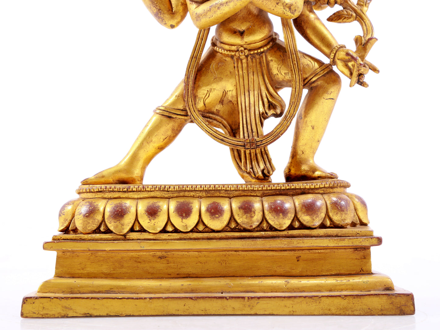 A solemn gilt bronze Vajra statue