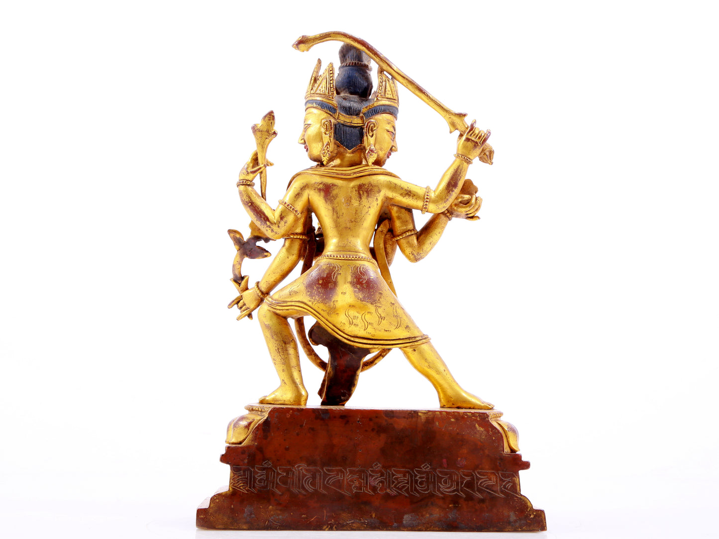 A solemn gilt bronze Vajra statue