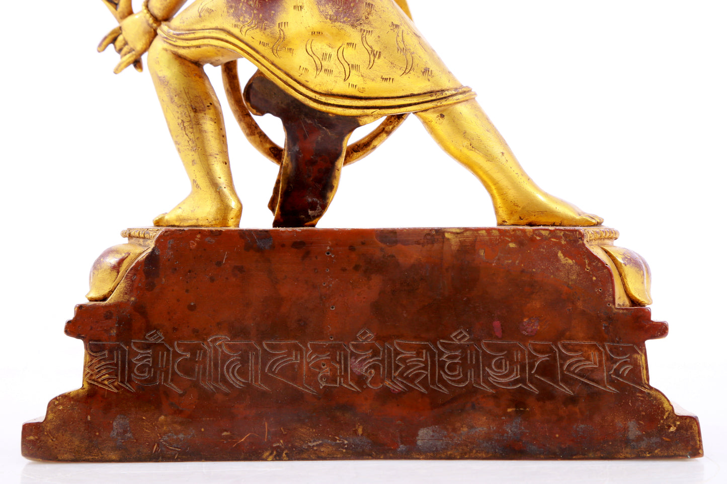 A solemn gilt bronze Vajra statue