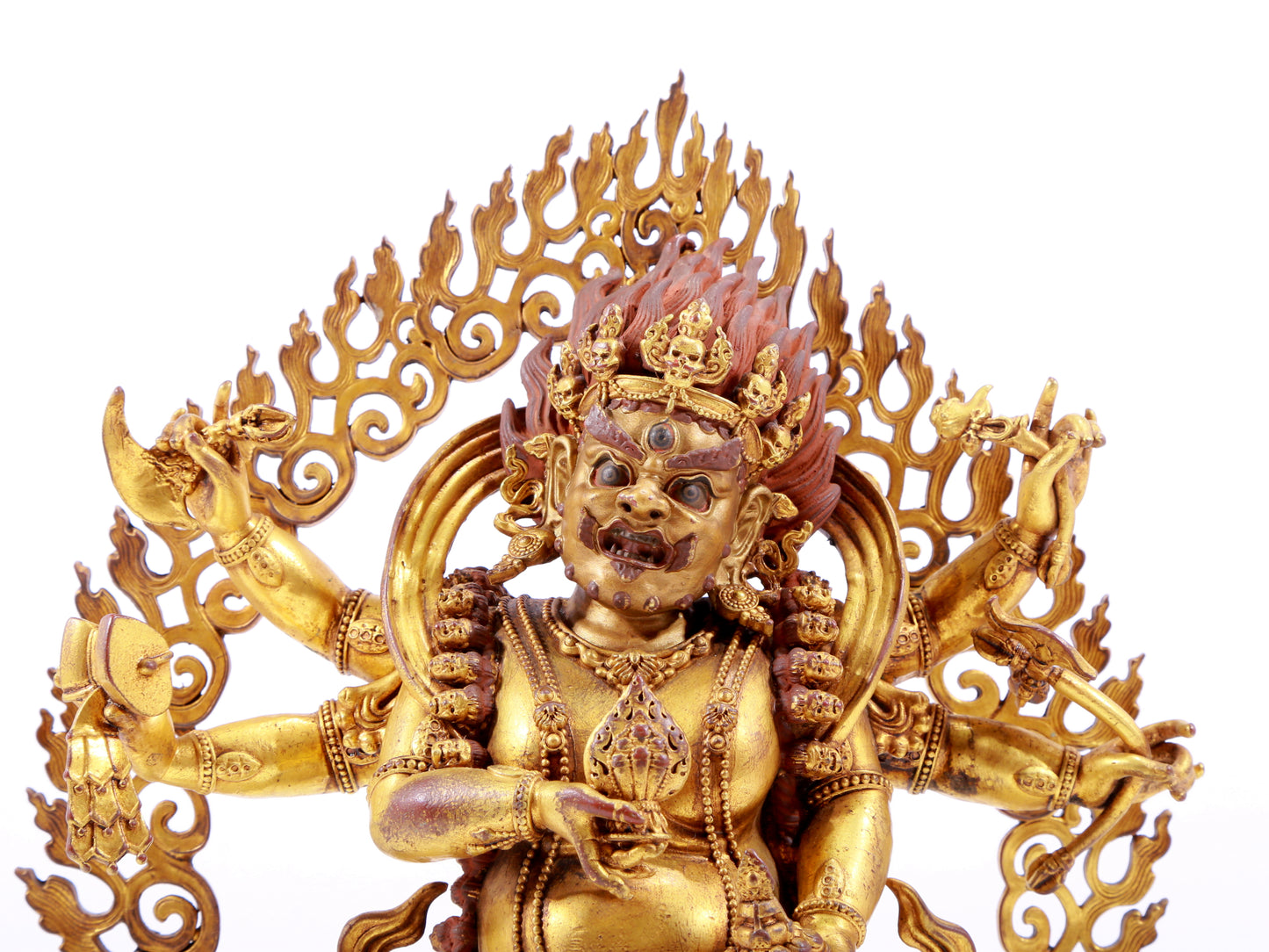 A solemn gilt bronze Vajra statue