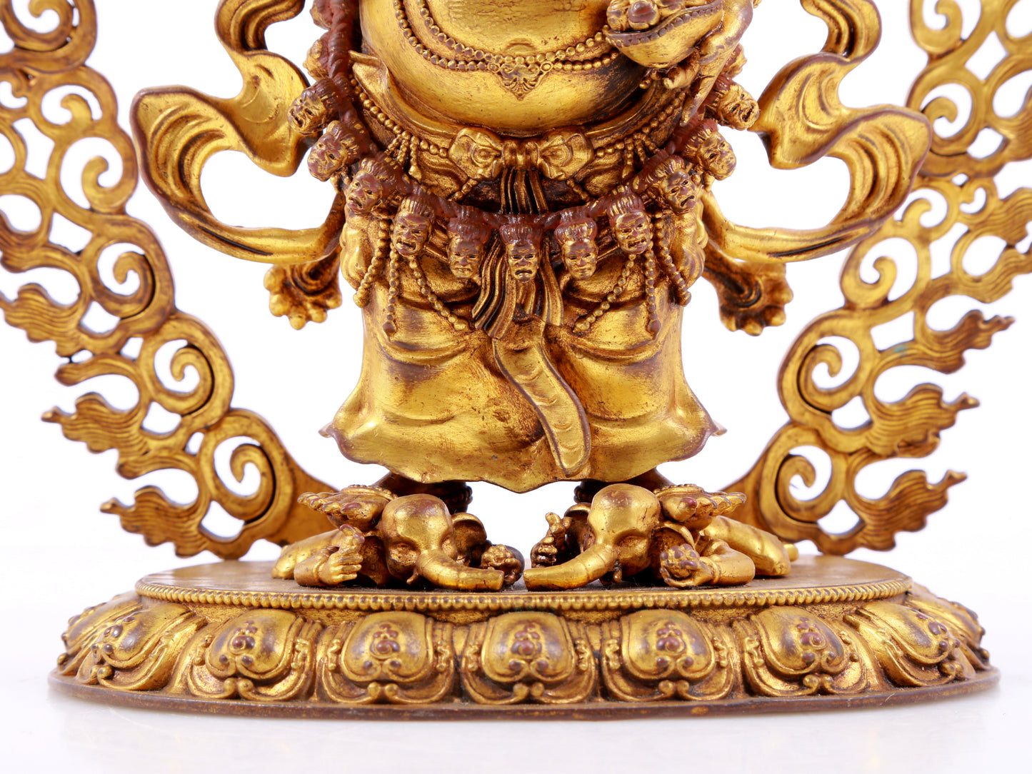 A solemn gilt bronze Vajra statue