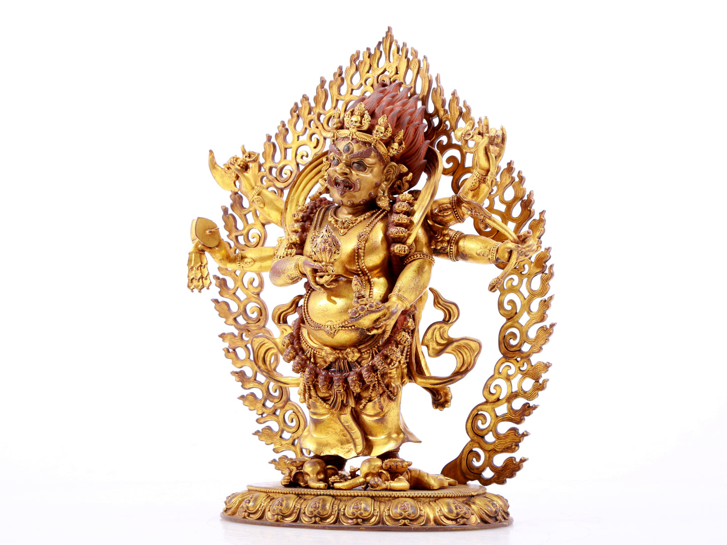 A solemn gilt bronze Vajra statue