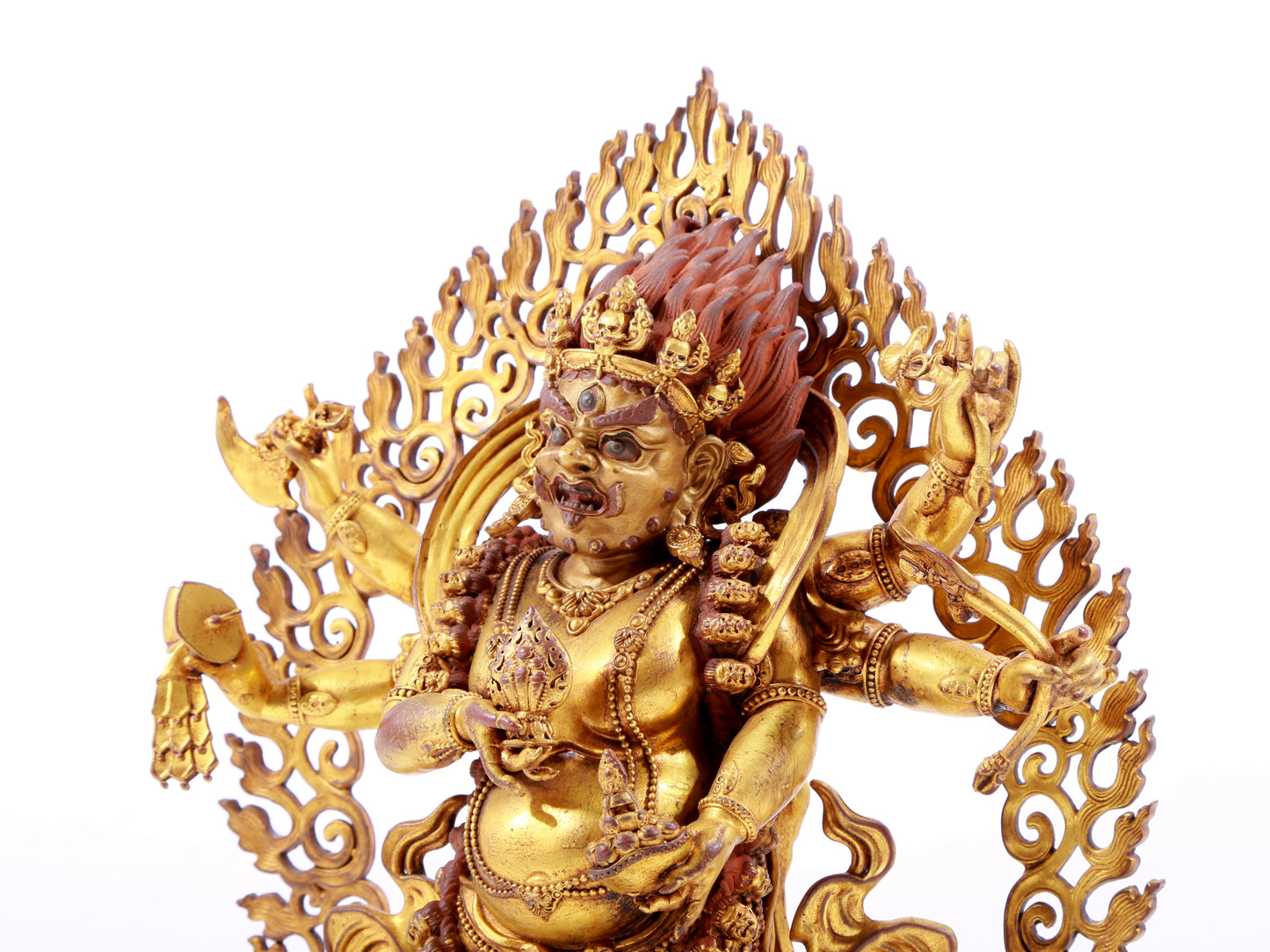 A solemn gilt bronze Vajra statue
