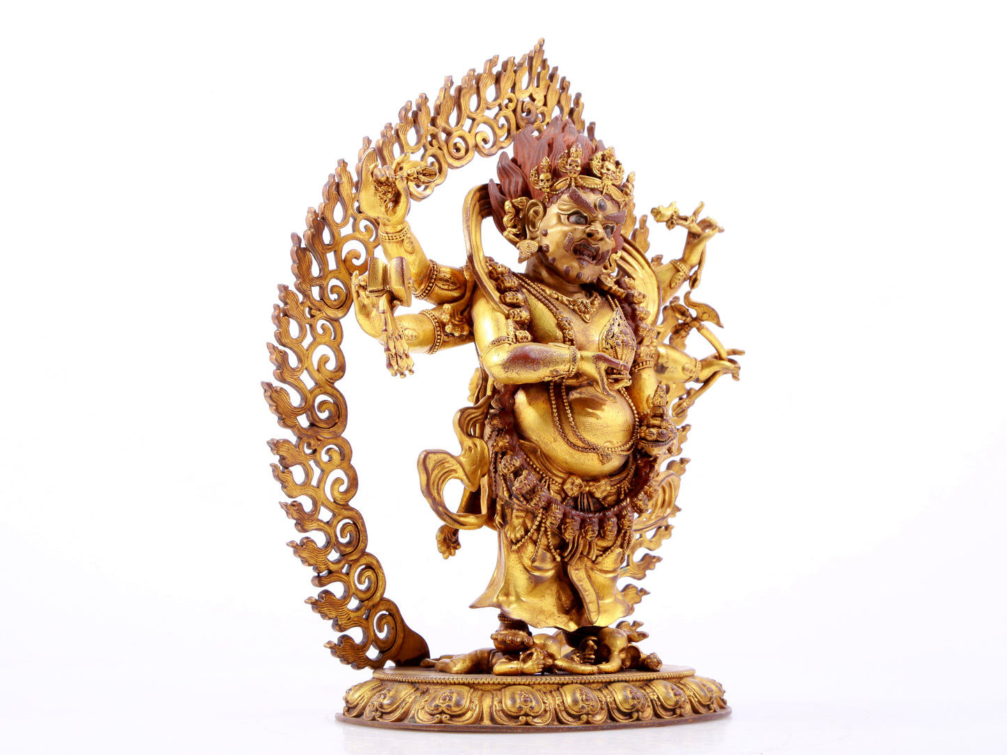 A solemn gilt bronze Vajra statue