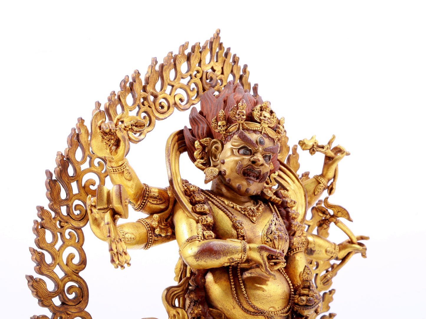 A solemn gilt bronze Vajra statue