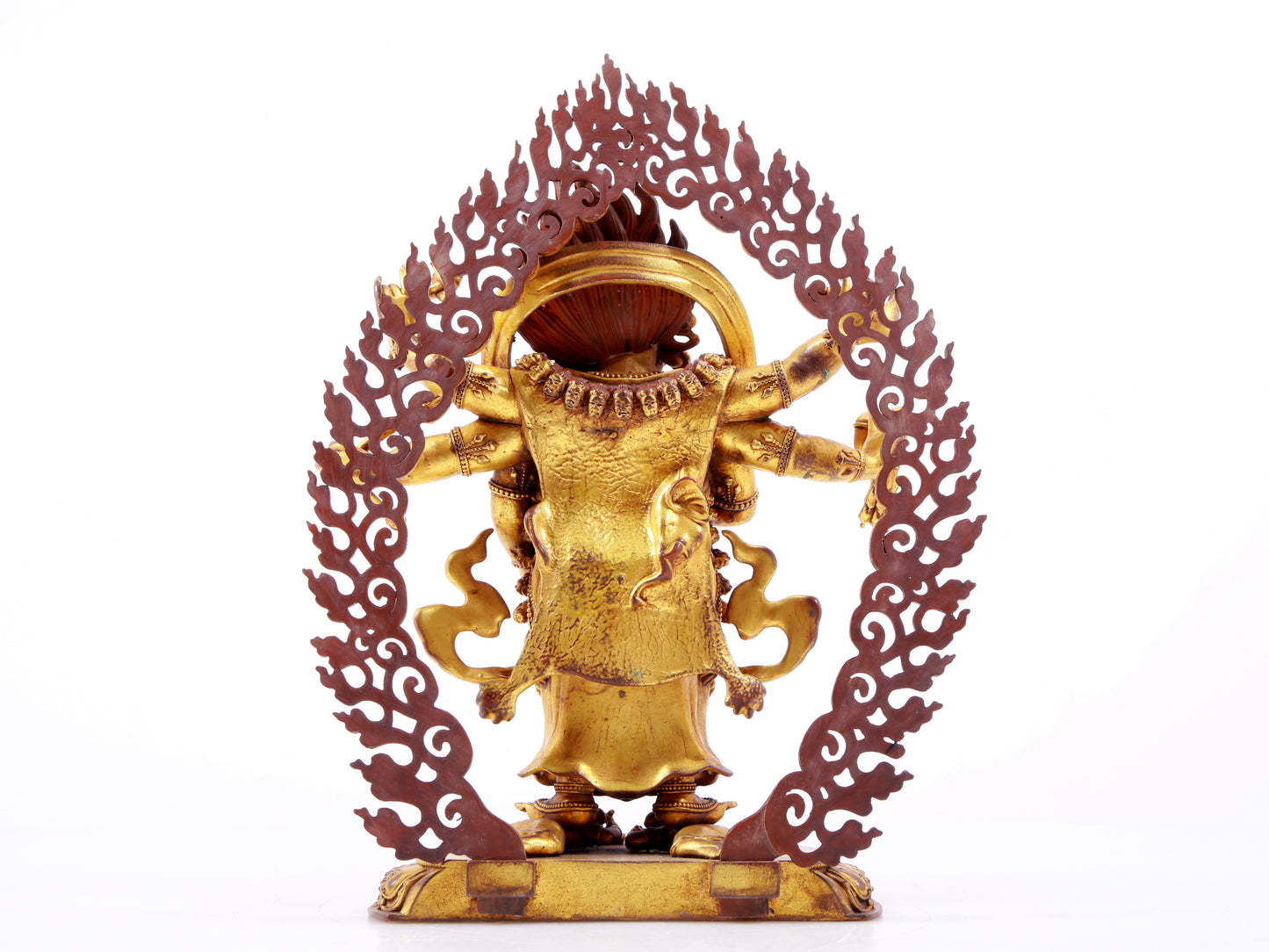 A solemn gilt bronze Vajra statue