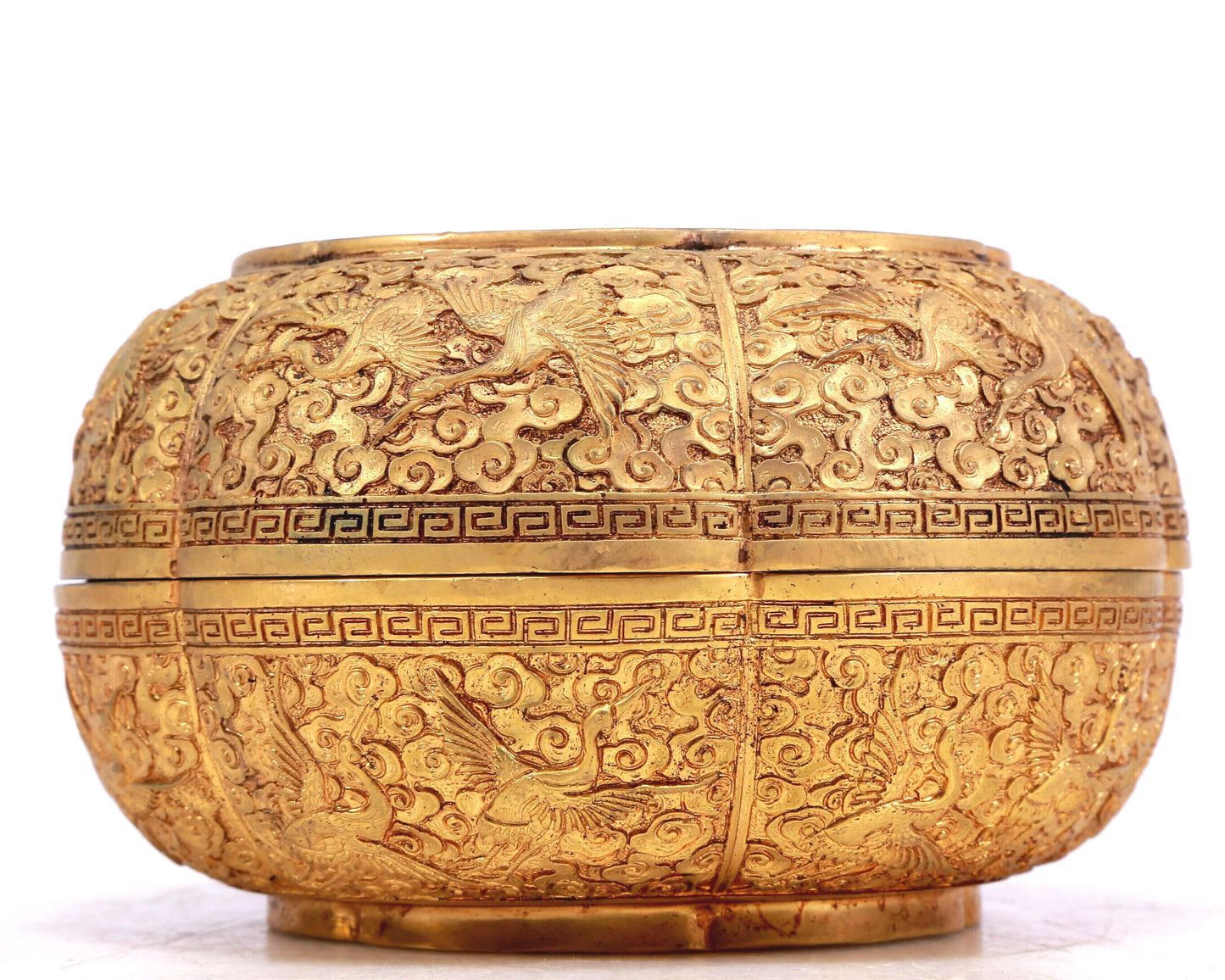 A Marvelous Gilt-Bronze 'Pine& Crane' Box