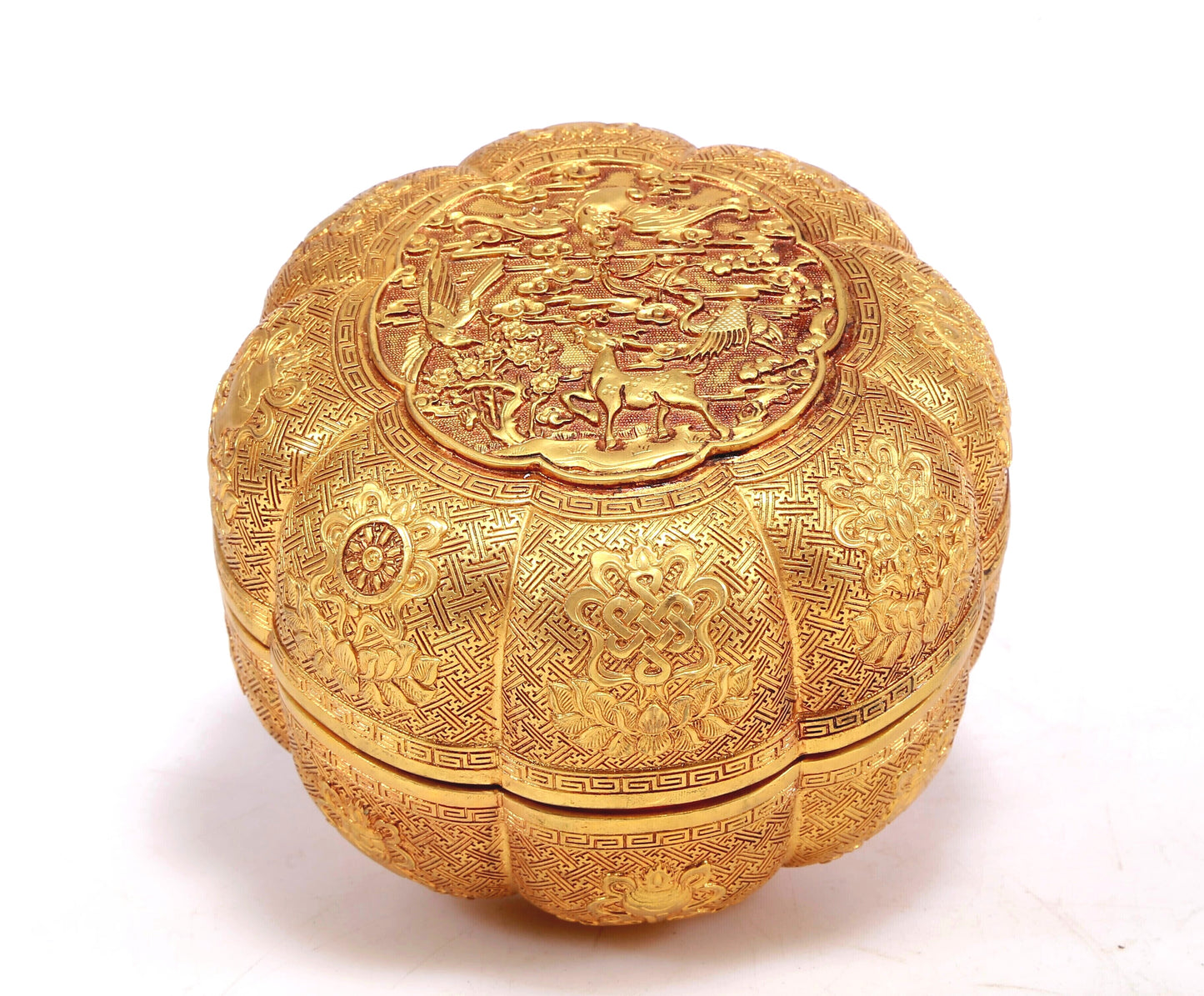 A Marvelous Gilt-Bronze 'Weapons Of The Eight Immortals' Box