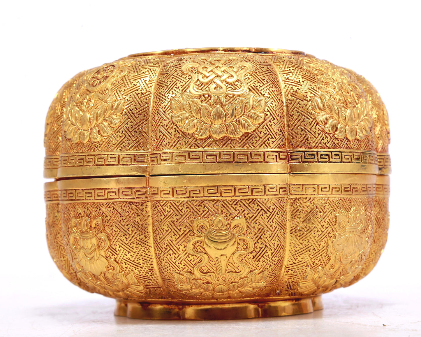 A Marvelous Gilt-Bronze 'Weapons Of The Eight Immortals' Box