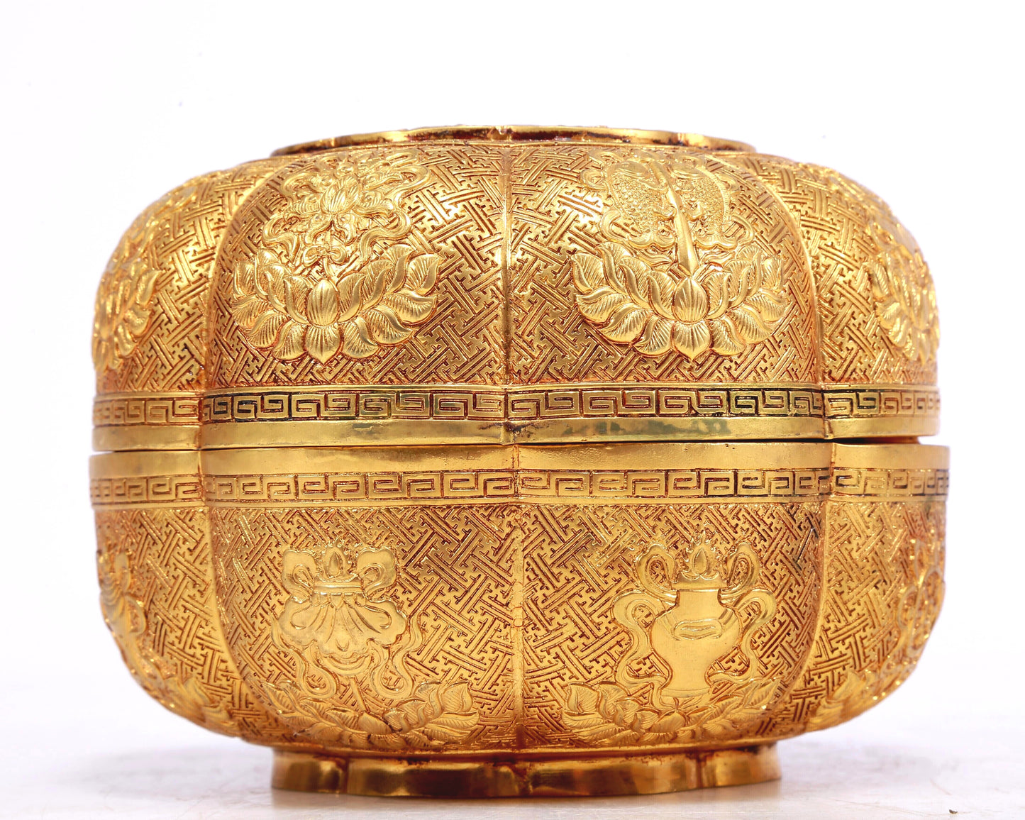 A Marvelous Gilt-Bronze 'Weapons Of The Eight Immortals' Box