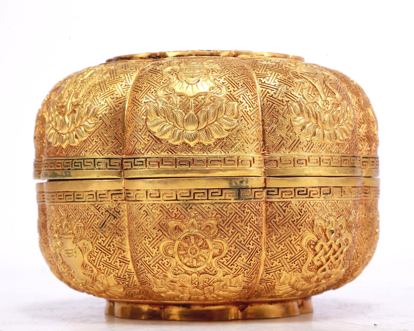 A Marvelous Gilt-Bronze 'Weapons Of The Eight Immortals' Box