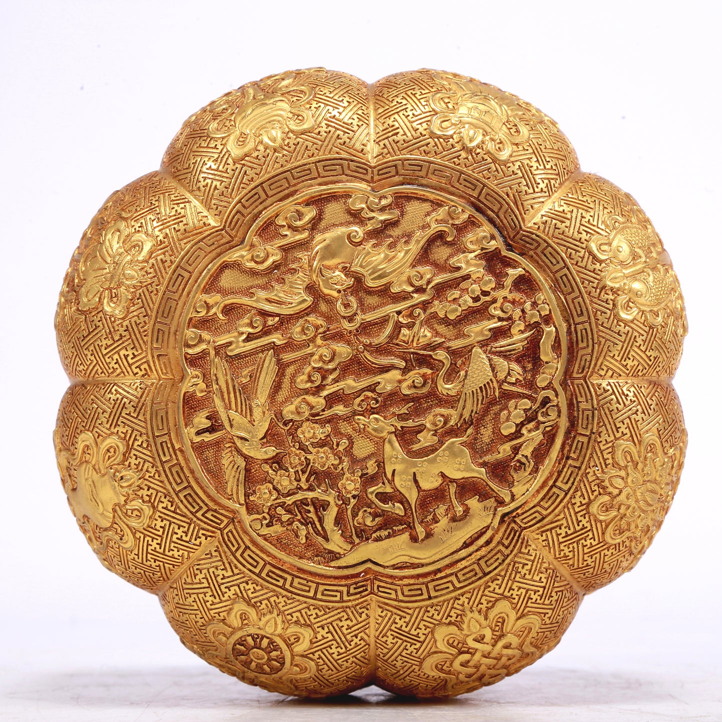 A Marvelous Gilt-Bronze 'Weapons Of The Eight Immortals' Box