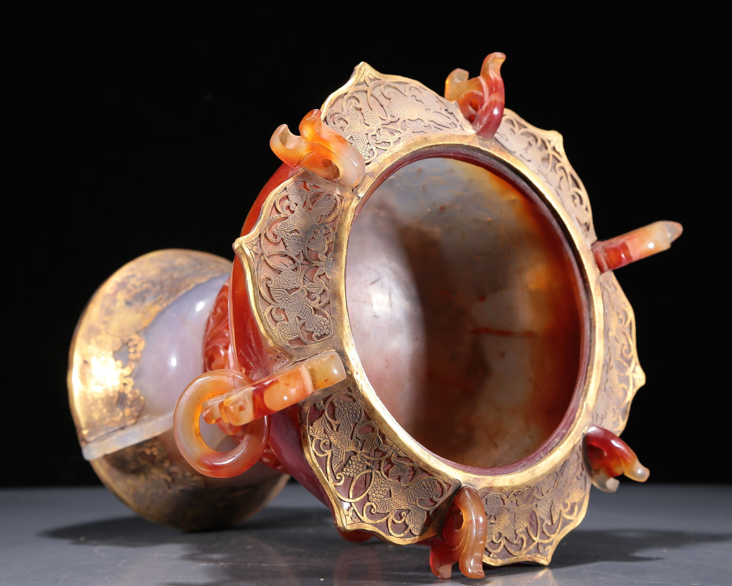 A Magnificent Agate Gold-Mounted 'Bird& Flower' Censer