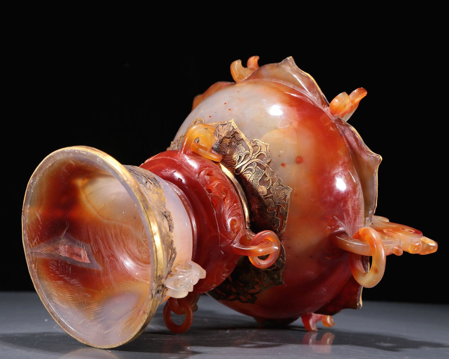 A Magnificent Agate Gold-Mounted 'Bird& Flower' Censer