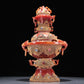 A Magnificent Agate Gold-Mounted Gem-Inlaid Flower-Handled Censer