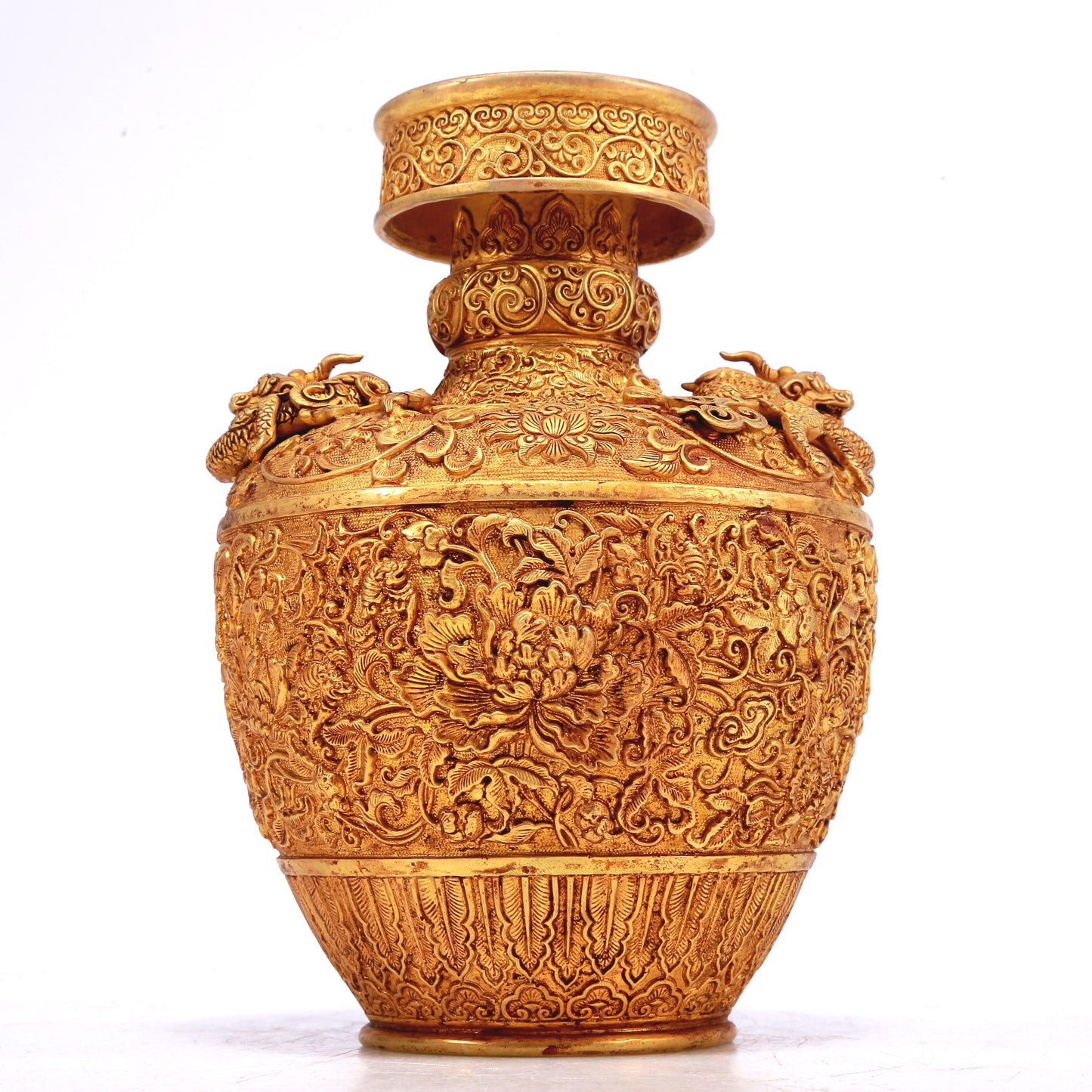 A Wonderful Gilt-Bronze 'Scrolling Lotus' Vase