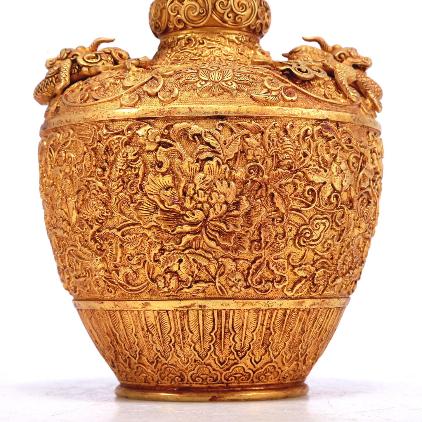 A Wonderful Gilt-Bronze 'Scrolling Lotus' Vase
