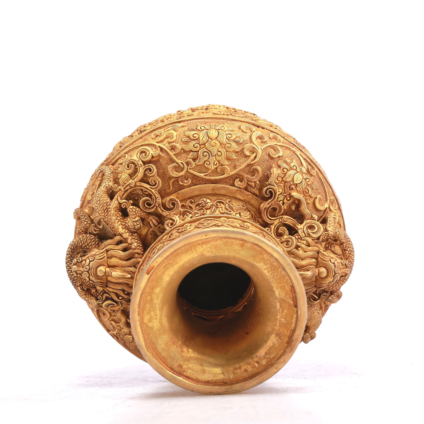 A Wonderful Gilt-Bronze 'Scrolling Lotus' Vase