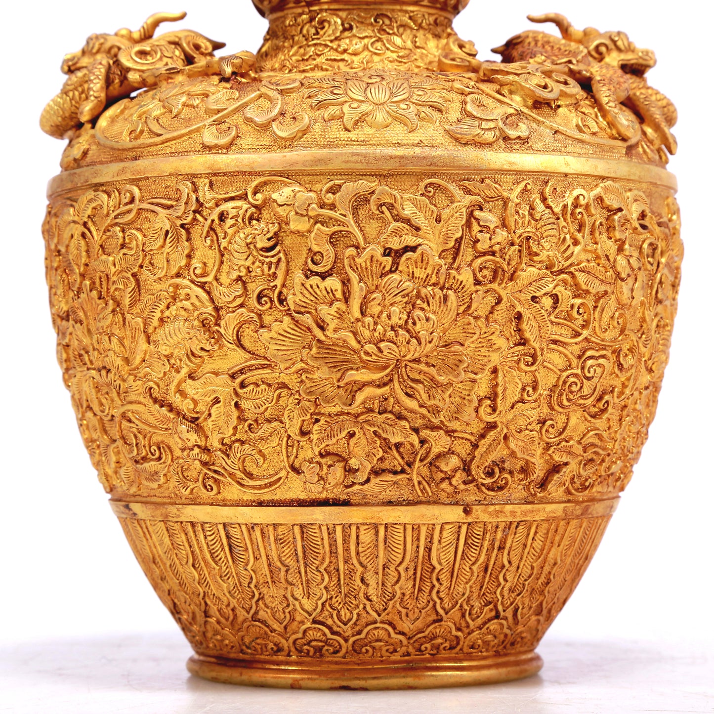 A Wonderful Gilt-Bronze 'Scrolling Lotus' Vase