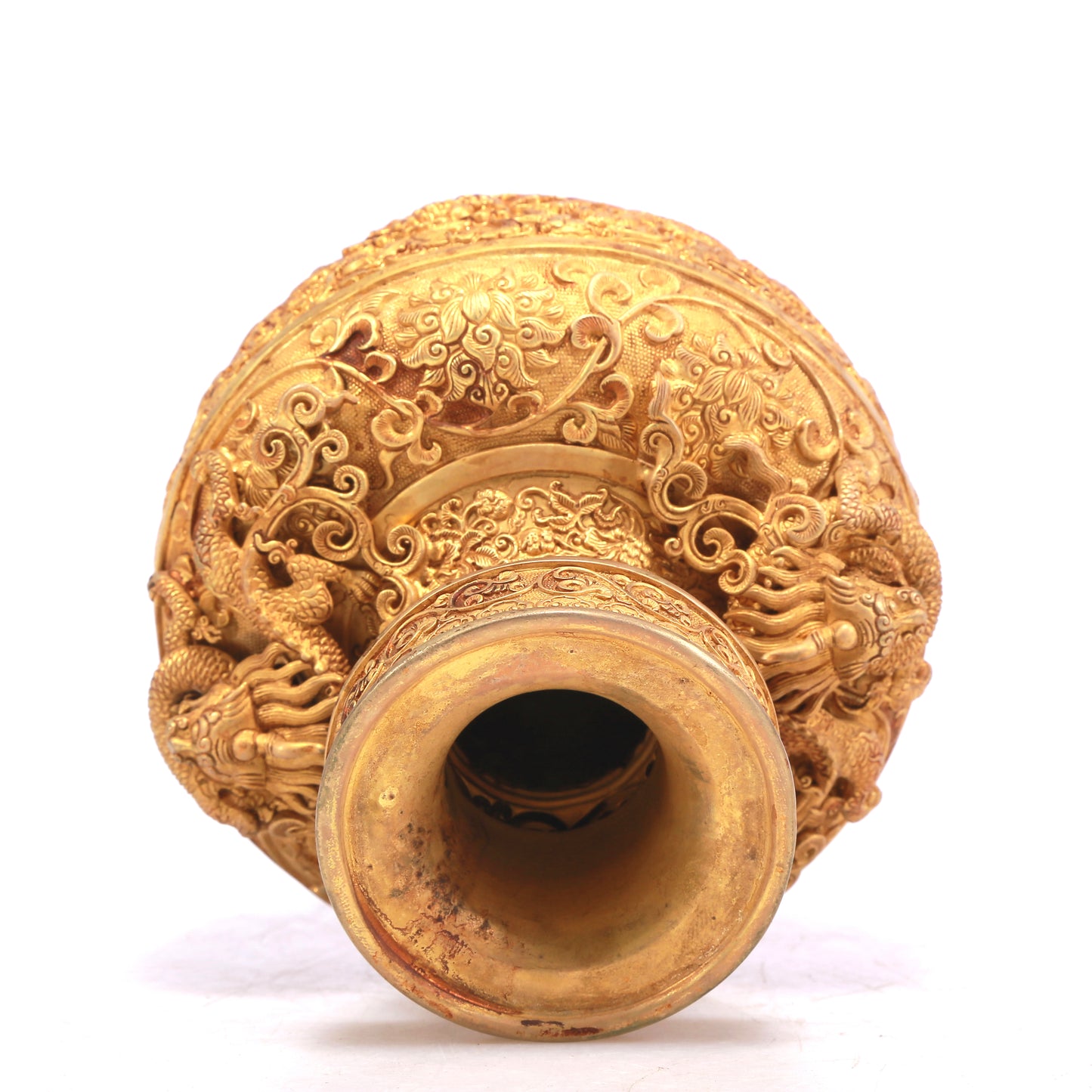 A Wonderful Gilt-Bronze 'Scrolling Lotus' Vase