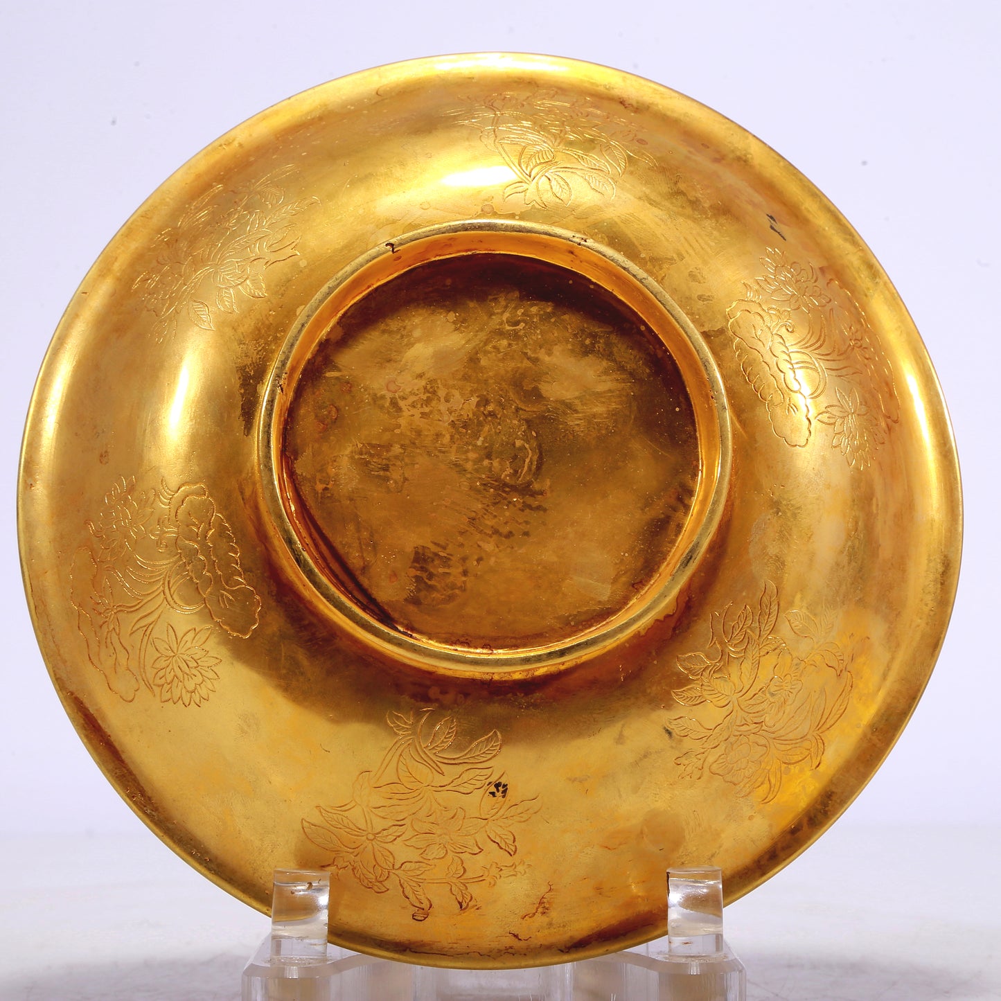 A Wonderful Gilt-Bronze 'Flower& Phoenix' Dish
