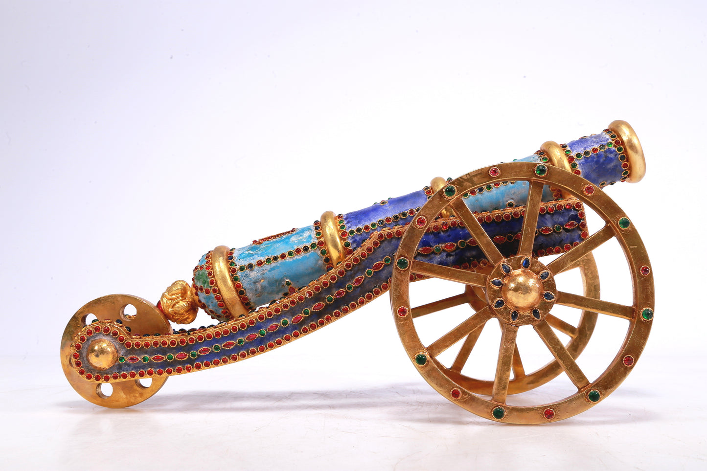 A Wonderful Gilt-Bronze Blueing Gem-Inlaid Decoration