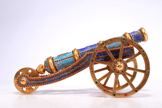 A Wonderful Gilt-Bronze Blueing Gem-Inlaid Decoration