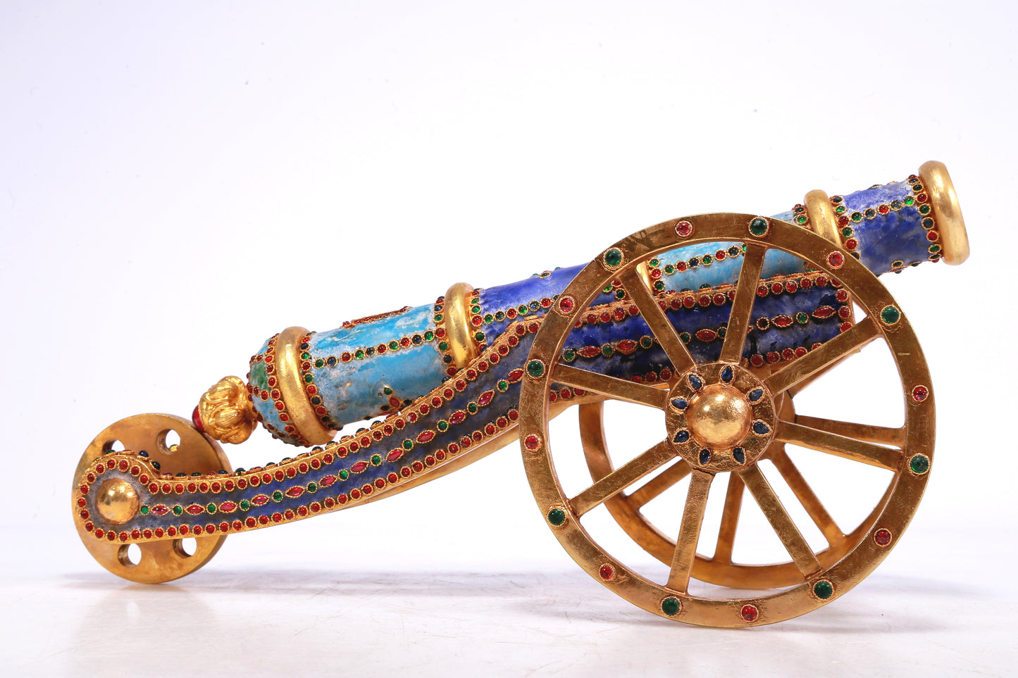 A Wonderful Gilt-Bronze Blueing Gem-Inlaid Decoration