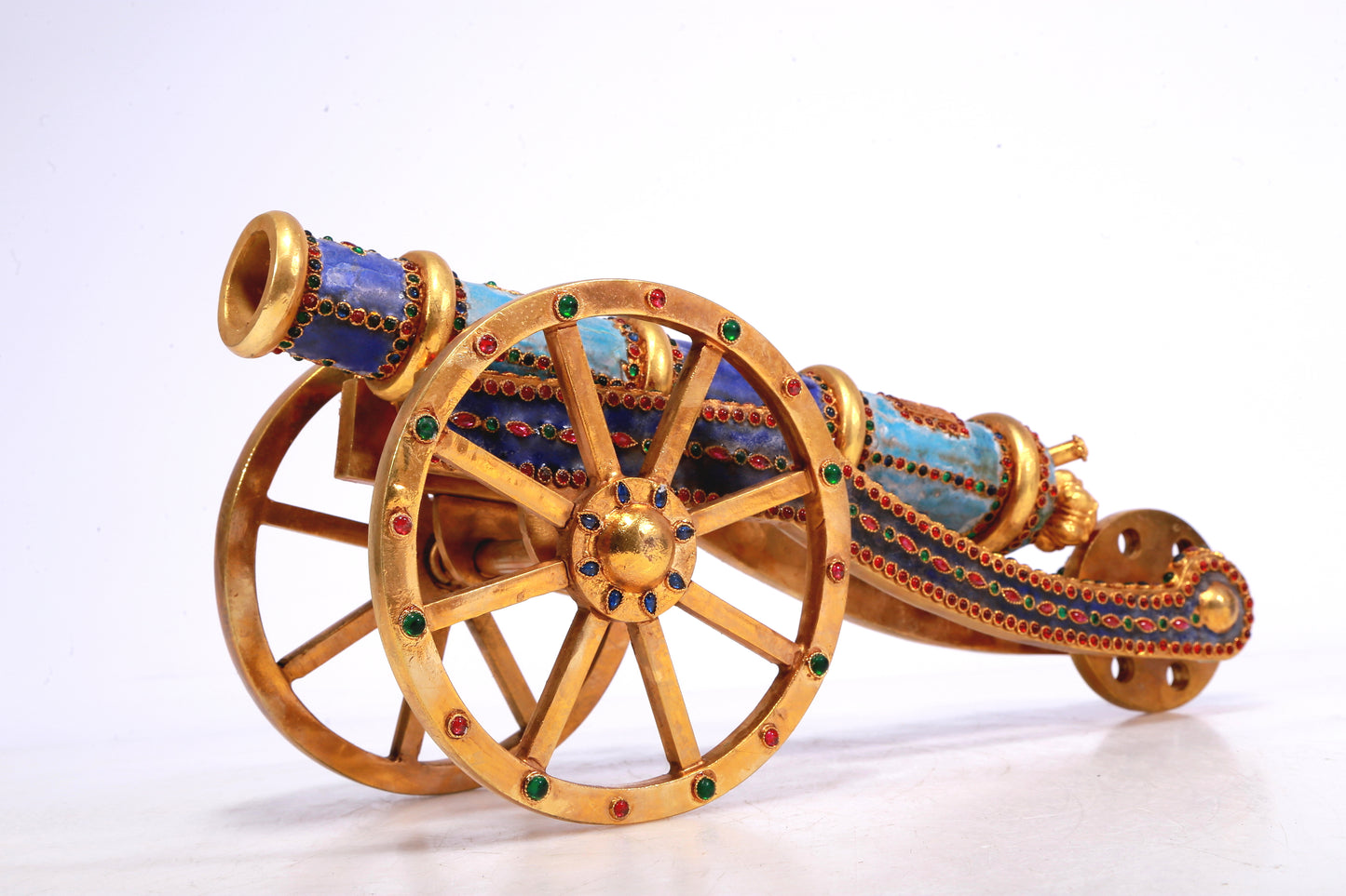 A Wonderful Gilt-Bronze Blueing Gem-Inlaid Decoration