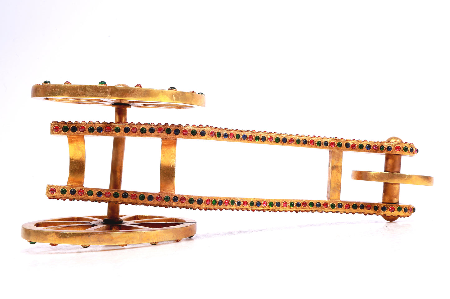 A Wonderful Gilt-Bronze Blueing Gem-Inlaid Decoration