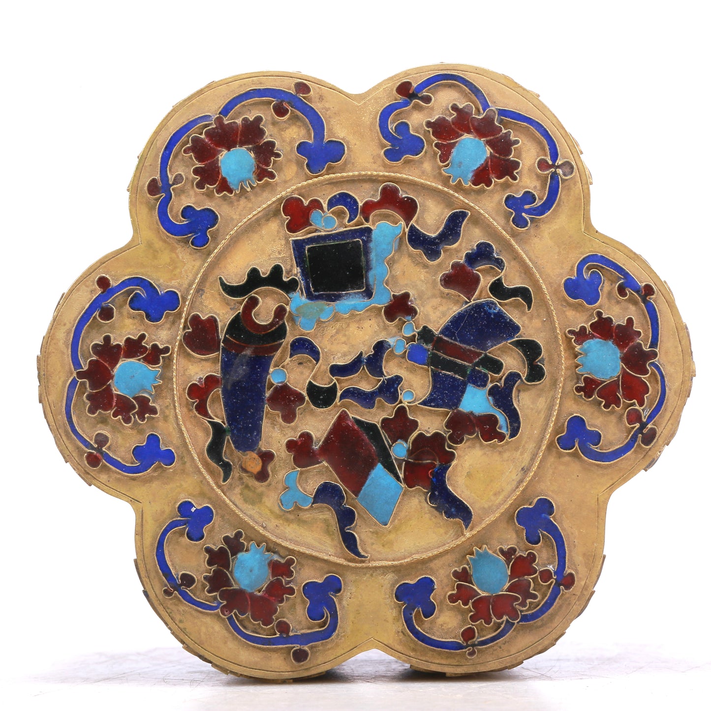 A Wonderful Gilt-Bronze Gem-Inlaid 'Crane& Deer' Box