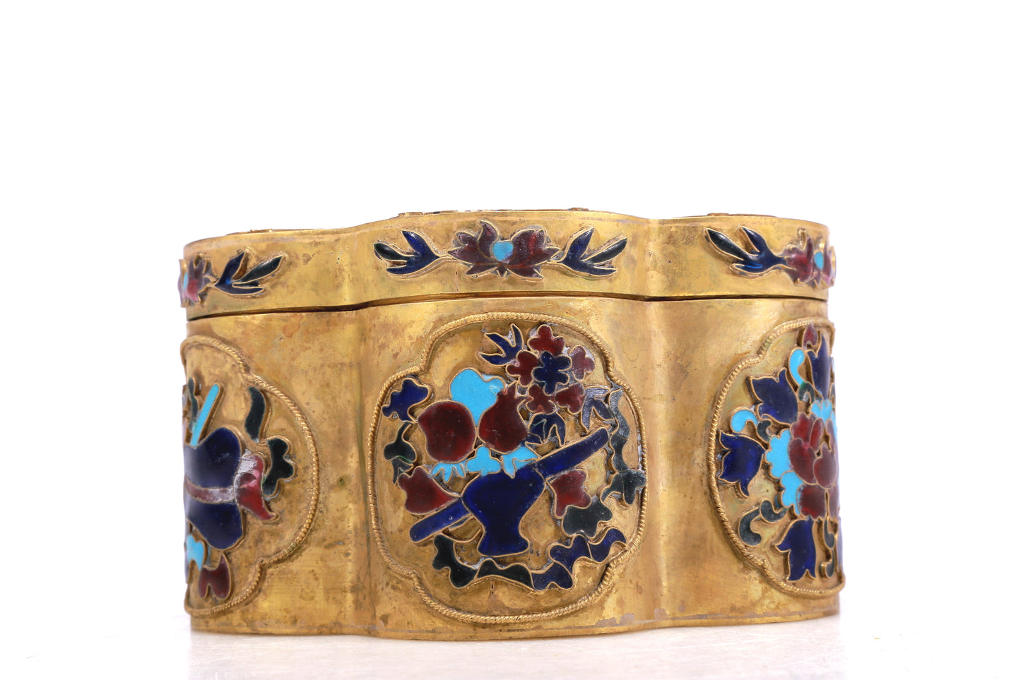 A Wonderful Gilt-Bronze Gem-Inlaid 'Crane& Deer' Box
