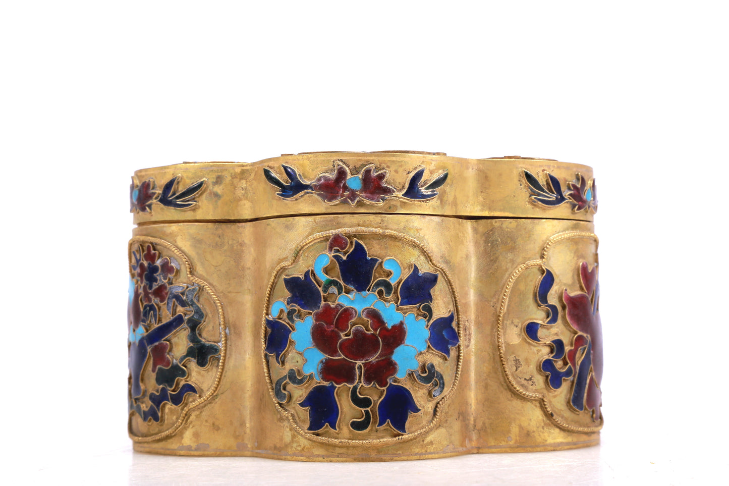 A Wonderful Gilt-Bronze Gem-Inlaid 'Crane& Deer' Box