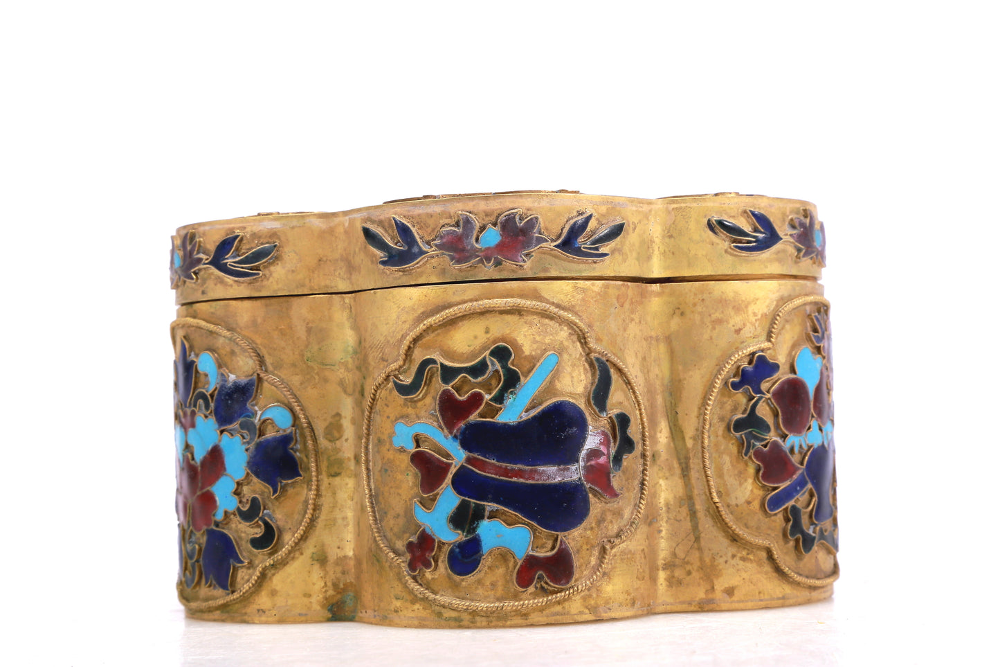A Wonderful Gilt-Bronze Gem-Inlaid 'Crane& Deer' Box