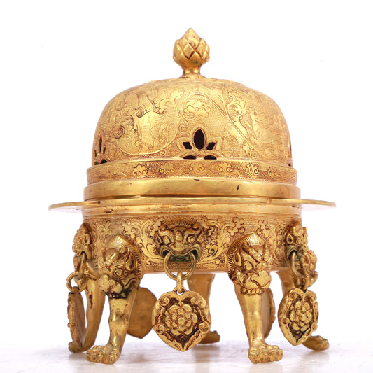 A Wonderful Gilt-Bronze 'Bodhisattva' Vase With Inscriptions