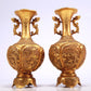 A Wonderful Pair Of Gilt-Bronze 'Dragon, Phoenix, Auspicious Cloud' Vases