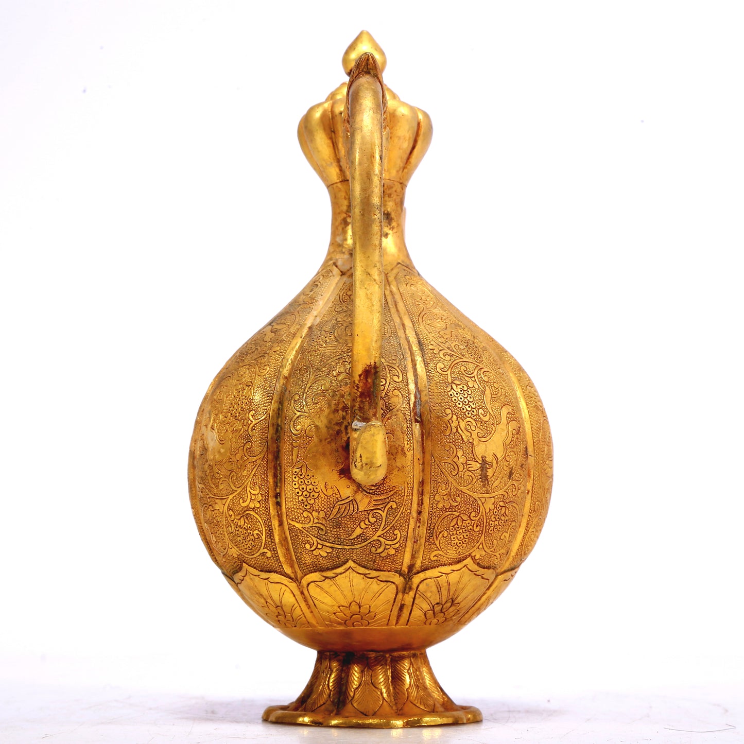 A Wonderful Gilt-Bronze 'Scrolling Lotus& Auspicious Beast' Ewer